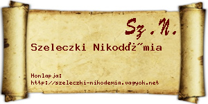 Szeleczki Nikodémia névjegykártya